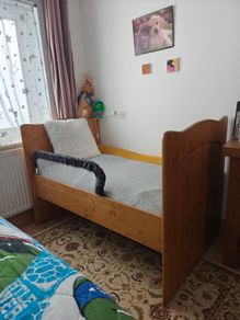 Solid Timber Toddler / Cot Bed (80x140 cm) + Safety Rail