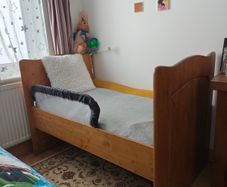 Solid Timber Toddler / Cot Bed (80x140 cm) + Safety Rail
