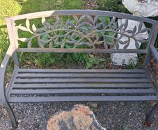 two garden benchs