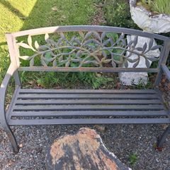 two garden benchs
