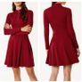 Karen Millen Red High Neck Zip Dress Image 2