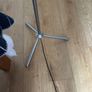 Silver floor lamp with black shade with dimmable feature Image 3