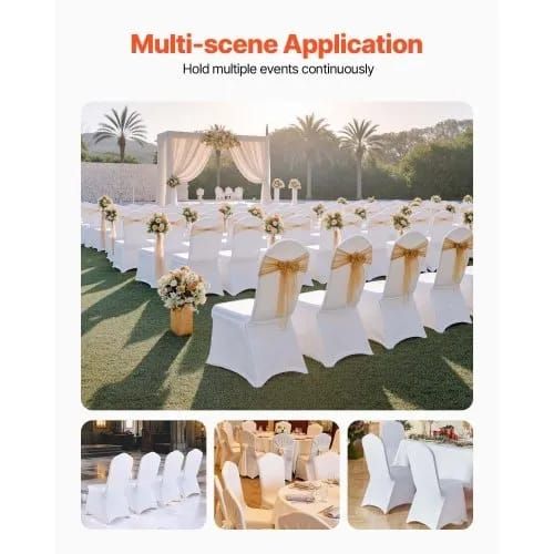 Stretch Spandex Folding Chair Covers, Universal Fitted Chair Cover, Removable Washable Protective Slipcovers, for Wedding