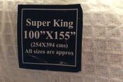 Super king Cotton Honeycomb  Bed Throw