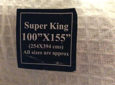 Super king Cotton Honeycomb  Bed Throw