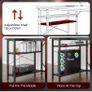 L Shaped Gaming Desk with LED Lights & Power Outlets, 120x80cm Corner Computer Table with Storage Bag & Adjustable Shelves & Large Monitor Stand, Home Office Study Workstation, Carbon Black Image 8