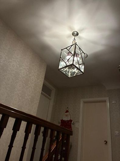 Large Antique Silver bamboo ceiling light