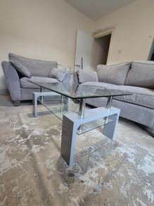 Sofa + Armchair + Glass Coffee Table,  Bundle, Quick Collection Only