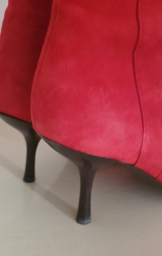 Red Suede Ladies Leather Boots
