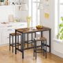 Bar Table Set with 2 Bar Stools Kitchen Counter with Bar Chairs Kitchen Table and Kitchen Chairs Industrial Design Image 2