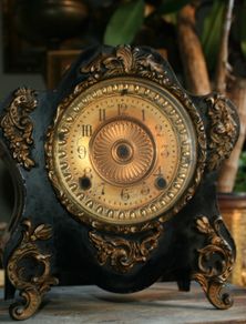 Antique 1882 Ansonia Heavy Cast Iron Shelf Clock Case 12" X 6,2" H-23"