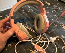 Rose pink gaming headset