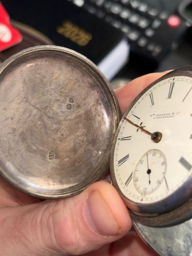 Antique London Hallmarked Sterling Silver Pocket Watch 107g