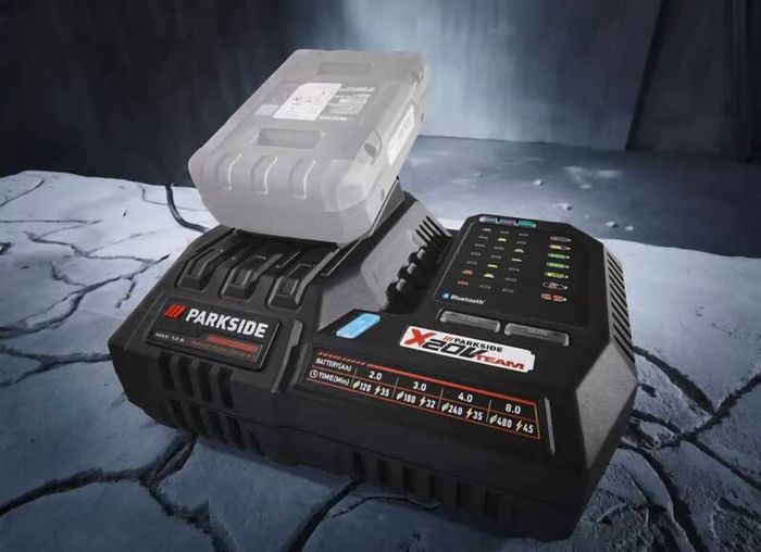 Parkside Performance X20V Cordless Brushless Impact Driver 226NM 1/4 Hex. 12AH 8AH 4AH X20V Smart Bluetooth Batteries 12A X20V Smart Bluetooth Super FAST Charger. 2x 4.5A X20V Dual Fast Charger. 4.5A X20V Fast Charger PDSSAP 20-Li D3