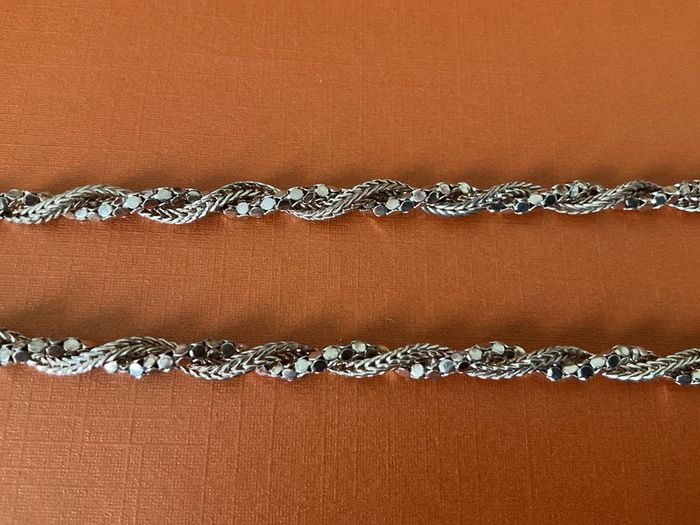 Vintage Sphere Bead Links Silver necklace 925