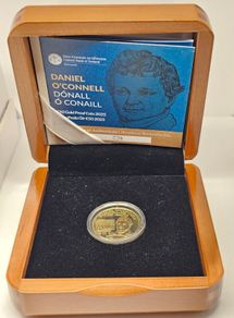 Ireland 2025 Gold Proof 1/4oz Au Daniel O'Connell 50 Euro Coin 250 Anniversary in Original Holder with COA