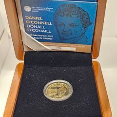 Ireland 2025 Gold Proof 1/4oz Au Daniel O'Connell 50 Euro Coin 250 Anniversary in Original Holder with COA