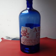 Vintage blue Poison bottle !!