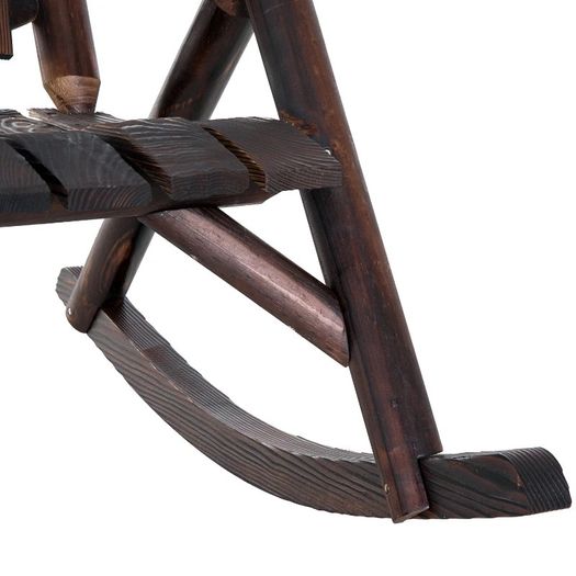 Fir Wood Outdoor Adirondack Rocking Armchair Brown (FREE SHIPPING)