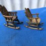 2 cast brass lacquered miniature his and hers chairs Image 3