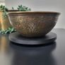 Middle Eastern repousse brass bowl with intricate engraving. 12cm in diameter x 5cm high Image 5