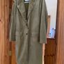 Reduced Fab Zara Light Khaki Green Velvet Coat Image 9