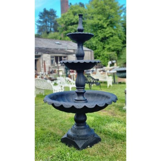 Three Tier Fountain Cast Iron Black CH R 5700