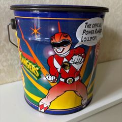 Vintage 1995 Mighty Morphin Power Rangers Chupa Chups Tin Bucket Made in Spain 1995