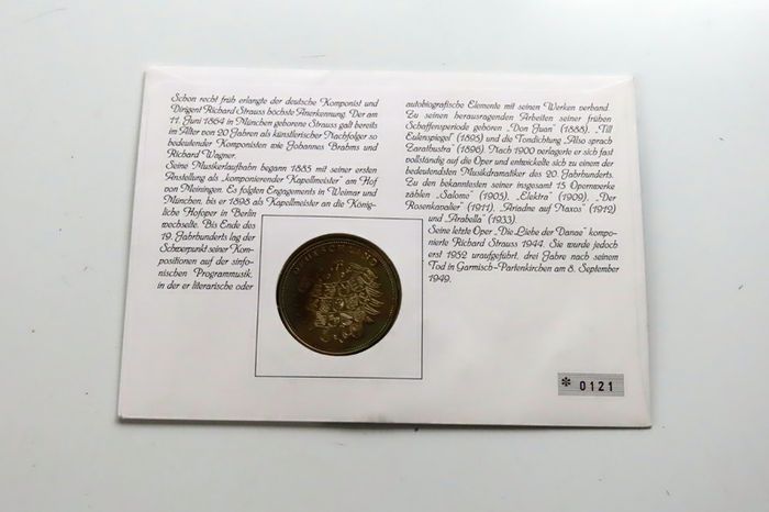 Richard Strauss - Composer 1999 stamp medal cover