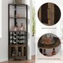 Bar Cabinet with Glass Holder, 4 Tier Liquor Wine Cabinet with Metal Mesh Doors, Buffet Cabinet Wine Rack Cabinet with Anti-tip Kit for Home Coffee Bar Liquor and Wine Storage Image 5