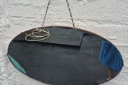 Vintage Art Deco oval bevelled Mirror