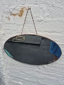 Vintage Art Deco oval bevelled Mirror