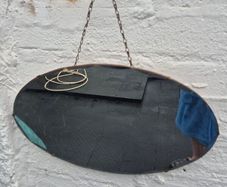 Vintage Art Deco oval bevelled Mirror