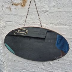 Vintage Art Deco oval bevelled Mirror