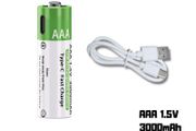 AAA USB Rechargeable Battery 1.5V Li-ion No Charger Needed
