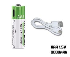 AAA USB Rechargeable Battery 1.5V Li-ion No Charger Needed