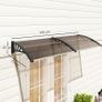 75 x 195 cm Curved Door Window Awning Canopy, Polycarbonate Cover for Front Door and Outdoor Patio, UV Rain Snow Protection Shelter, Brown Image 5