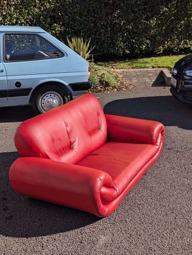 Vintage 90s leather sofa