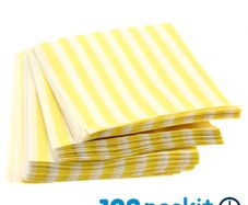 Lot of 200 Yellow stripe sweet bags 5x7" ideal for candy weddings parties candy cart shop retails sweet shops size 5x7 inches Easter Projects