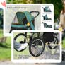 Foldable Pet Stroller Jogger, with Three Wheels, Canopy, for Medium and Small Dogs, Green Image 6