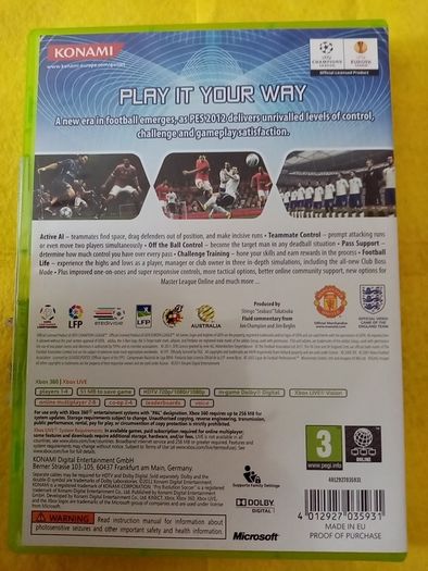 PES 2012 Xbox 360 Games Original
