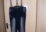 BNWT Vodoo Dolls women's stretchy, skinny jeans with braces size 16 Regular slim fit