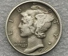 1 Dime 1916, USA, Commemorative / Souvenir Coins.