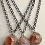 Sorceress Large Fire Quartz Orb Crystal Amulet Talisman Belcher Chain Necklace Witch Everyday Image 6