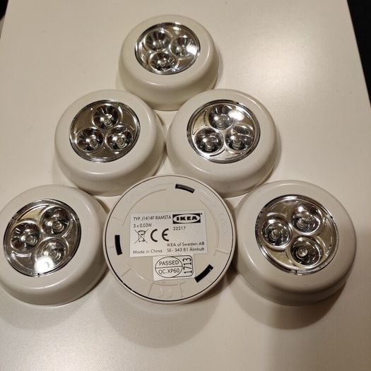 Set of 6 Ikea RAMSTA LED mini lamp, battery operated White color
