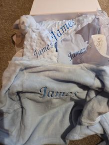 Personalised Baby Blanket, Comforter, Bib & Bath Robe