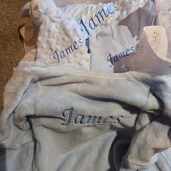 Personalised Baby Blanket, Comforter, Bib & Bath Robe