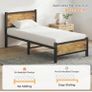 Single Bed Frame with Wooden Headboard and Footboard Image 4