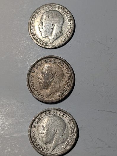 Silver Sixpences x3