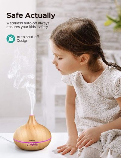 500ml Fragrance Essential Oil Diffuser for Aromatherapy with Adjustable Mist Modes Humidifiers, Ultrasonic Aroma Diffusers with Auto Shut-off, 7 Colorful LED Lights for Baby Room, Home, Spa